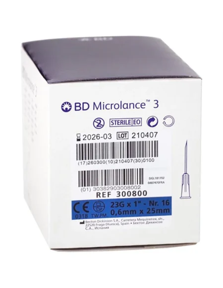 BD Microlance 3 (Blue) 23G x 1" (Box of 100)
