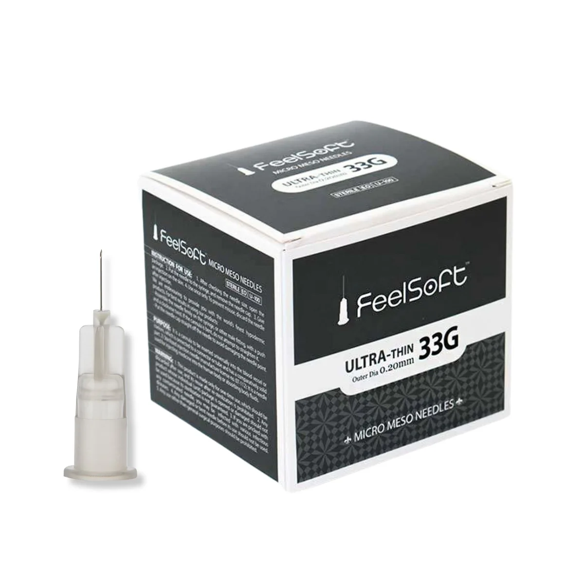 FeelSoft Ultra-Thin Micro Meso Needles 33G 4mm - Box of 100